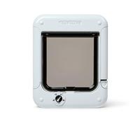 ROTARY 4 WAY LOCKING CAT FLAP PET MATE ENTRY EXIT DOOR WHITE LOCKABLE ENTRANCE