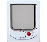 CAT MATE WHITE ELECTROMAGNETIC CAT FLAP 4 WAY LOCKING REF 254W WITH 2 MAGNETS