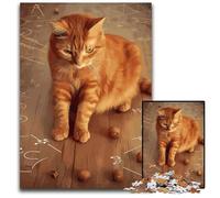 Cat Math Cute AnimalJigsaws 1000 Pieces for Adults Wooden Jigsaw Puzzles for Adults Ideal for Family Fun Relaxation 1000 PCS(75x50cm)