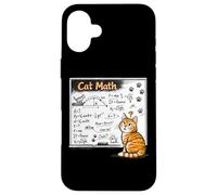 Cat Math Physics Equations Blackboard Funny Tabby Cat Case for iPhone 16 Plus