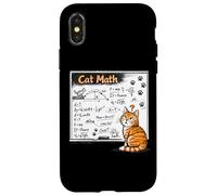 Cat Math Physics Equations Blackboard Funny Tabby Cat Case for iPhone X/XS