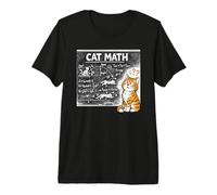 Cat Math Physics Equations Blackboard Funny Tabby Cat Lover Premium T-Shirt