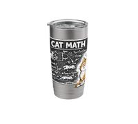Cat Math Physics Equations Blackboard Funny Tabby Cat Lover Stainless Steel Insulated Tumbler