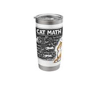 Cat Math Physics Equations Blackboard Funny Tabby Cat Lover Stainless Steel Insulated Tumbler