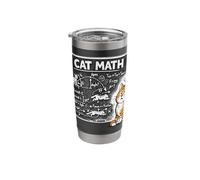 Cat Math Physics Equations Blackboard Funny Tabby Cat Lover Stainless Steel Insulated Tumbler