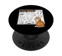 Cat Math Physics Equations Blackboard Funny Tabby Cat PopSockets Adhesive PopGrip
