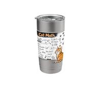 Cat Math Physics Equations Blackboard Funny Tabby Cat Stainless Steel Insulated Tumbler