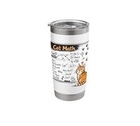 Cat Math Physics Equations Blackboard Funny Tabby Cat Stainless Steel Insulated Tumbler