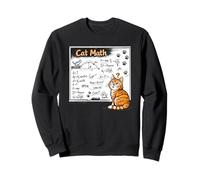 Cat Math Physics Equations Blackboard Funny Tabby Cat Sweatshirt
