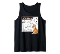 Cat Math Physics Equations Blackboard Funny Tabby Cat Tank Top