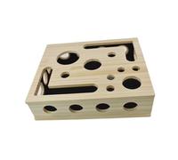 Cat Maze Puzzle, Solid Wood Interactive Toy for Kittens, Fun Treat Dispensing Game, Scratch Pad for Indoor Enrichment and Boredom Relief