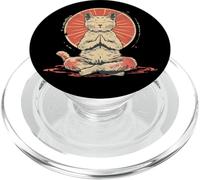 Cat Meditation Zen Buddha Spirituality Hindu Buddhist PopSockets PopGrip for MagSafe