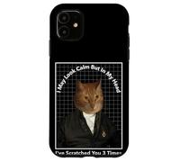 Cat Meme In My Head I've Scratched You 3 Times Funny Cat Case for iPhone 11