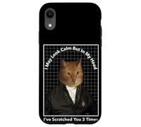 Cat Meme In My Head I've Scratched You 3 Times Funny Cat Case for iPhone XR