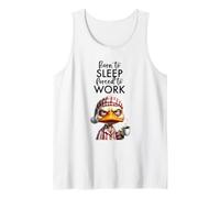 Cat Meme Lover Born to Be Sleep Forced to Work. Clothing Tank Top