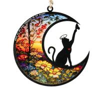 Cat Memorial, Cat Dream Catcher, Thoughtful Cat Decor Sun Catcher, Unique Cat Room Accent, Stained Glass Decor, Memorial Piece for Gat Lovers