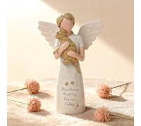 Cat Memorial Gifts for Loss of Cat - Waterproof Resin Pet Figurine, Comforting Tribute for Grieving Pet Owners & Cat Lovers, Angel Holding Cat Sculpture Bereavement Gifts Cats Statue (White)