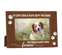 Cat Memorial Picture Frames for Cat Dog Pet Lover Bereavement Sympathy Frames for Loss of Dog Pet Condolence Decor for Home Office If love Could Have Kept You Here Wooden Frame 4x6 inches - JK0523