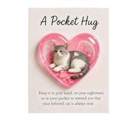 Cat Memorial Pocket Hug, Heart-Shaped Sleeping Cat Mini Keepsake for Cats Owners, Emotional Cats Support Token with Inspirational Cards, Gifts for Pet Kitten Lovers Women (Pink D 1pcs)