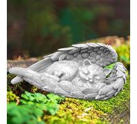 Cat Memorial Statue, Angel Wings Ornament Cat Angel Statue, Commemorative Stone Statue for Cat, Cat Memorial Gifts, Resin Pet Memorial Stone, Angel Wings Figurine to Honor Cherished Pets