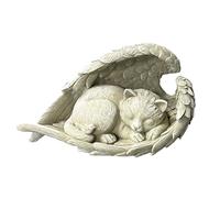 Cat Memorial Stone, Angel Cat Memorial Personalized Pet Tombstone Cat Statue Memorial, Resin Pet Memorial Statue Grave Marker for Cemetery Memorial, Indoor Outdoor Decor (22cm)