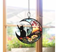 Cat Memorial Suncatcher for Windows Memorial Ornament Pet Sympathy Gift Stained Glass Light Catcher with Rainbow Layed Film Beautiful Pass Away Keepsake for Pet Lovers Decorations Hanging