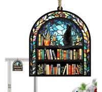 Cat Memorial Trened Tloorn Gary Pendant, Colorful Cat Memorial Acrylic Pendant - Artistic Sense Wall Art Decor for Window, Balcony, Porch, Garden, Wall, Versatile Tool