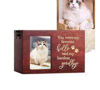 Cat Memorial Urn - Dog Cremation Casket, Personalized Keepsake Holder | Wooden Pet Remembrance Box with Picture Window Display, Elegant Ashes Storage Case, Pet TRIBUTEs Box for Large Breeds