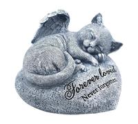 CAT MEMORY STONE - Outdoor Memorial Beloved Pet, Engraved Named Cat Tombstone | Cat Tombstone Cat Feed for Sad Pet Owners, Lasting Remembrance of Your Pet's Death