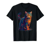 Cat Men Women Colourful Funny Cat Art Lovers T-Shirt