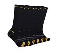 CAT Men's 3-Pack Half Cushioned Crew Socks, Black (6 Pack), Medium (Pack of 6)