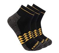 CAT Men's 3-Pack Half Cushioned Quarter Socks, Black (3 Pack), M