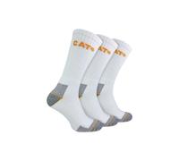 CAT Men's 3 Pack Real Work Cotton Socks in White | Size: 11-14 CAT White 11-14