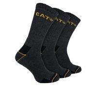 Cat Mens 3 Pack Real Work Socks with Cushioned Heel & Toe - Grey - Size UK 9-11