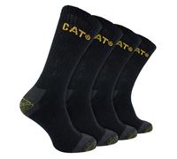 Cat Mens 4 Pack Premium Cotton Work Socks - Black - Size UK 6-9