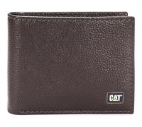 Caterpillar Men's Leather Bifold Wallet with Enamel Logo, Chocolate, One Size, Genuine Leather Bifold Wallet with Enamel Logo