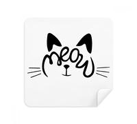 Cat Meow Quote DIY Design Glasses Cleaning Cloth Phone Screen Cleaner Suede Fabric 2pcs
