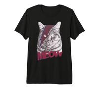 Cat Meow Rock and Roll Rockin Glam Make Up Funny Premium T-Shirt
