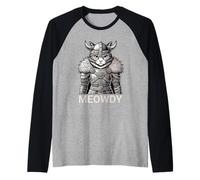 Cat Meowdy Nordic Viking for Moody Women Girl Cat Lover Raglan Baseball Tee