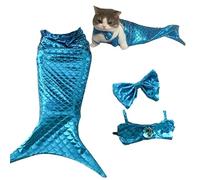cat mermaid costume, mermaid tail for cats, Mermaid Tail Clothes Sequin Mermaid Dress, Comfortable & Soft Dog Outfit, Funny Pet Costumes for Cat and Dog