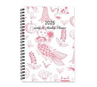 Cat Mermaid Journal 2026 A5 To Do List Notebook Agenda 2026 Mens Diary Planner Notebook for Work Week To View Monthly Year Diary Planner with Dotted Line Note Page Slim