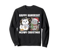 Cat Merry Christmas Happy Hanukkah Jewish Christian Sweatshirt