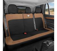 CAT MeshFlex Beige & Black Rear Seat Cover for Car - Durable Canvas & Mesh Design 60/40 Split Bench Protector for Cars, Trucks & SUVs - Back Seat Cover for Rear Bench - Interior Car Accessory