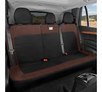 CAT MeshFlex Brown & Black Rear Seat Cover for Car - Durable Canvas & Mesh Design 60/40 Split Bench Protector for Cars, Trucks & SUVs - Back Seat Cover for Rear Bench - Interior Car Accessory
