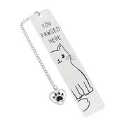 Cat Metal Bookmark - Stylish Book Maker with Paw Pendant | Reading Supplies Accessory, Gift for Students Teachers, School Desk Helper, Durable Decorative Tool for Daily Study