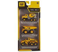CatToysOfficial | Construction Die Cast Metal 3 pack vehicles | Cement Mixer/Dump Truck/Road Grader Toys & Gifts For Ages 3+, Surtido