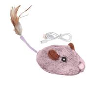 Cat Mice Toy - Electronic Cat Toy Plush with Feather Tail | USB Rechargeable Electric Mouse Toy, Moving Cat Toys with Detection