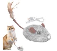Cat Mice Toy, Electronic Kitten Toy, Feather Tail Toys, Smart Sensing Toys, USB Rechargeable Electric Plush Cat Mice Toy With Smart Sensing For Indoor And Outdoor Exercise, USB Rechargeable