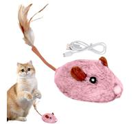 Cat Mice Toy, Electronic Plush Kitten Toy, Feather Tail Cat Toy, USB Rechargeable Mice Toy, Electric Mice Toy, Smart Sensing Cat Toy, Moving Cat Toys, Cat Toys For Exercise, Interactive Cat Toy,