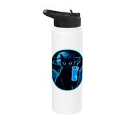 Cat Milk Space Universe Drink Feline Relax Chill Float Star Stainless Steel Insulated Water Bottle